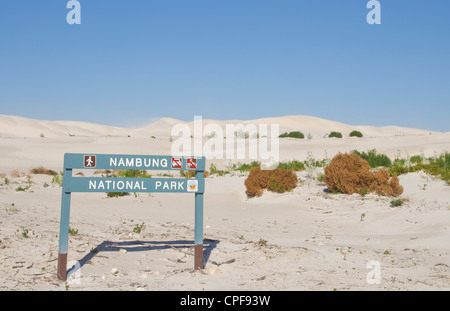 Weißen Sanddünen im Nambung Nationalpark in Western Australia Australien Stockfoto