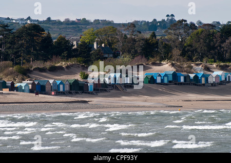 Abersoch Strandhütten in Nord-Wales auf der Lleyn Halbinsel North Wales Stockfoto