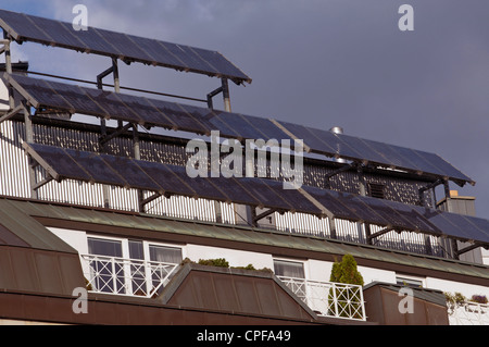 Solaranlagen ausgestattet, Appartementhaus Aachen Deutschland Stockfoto