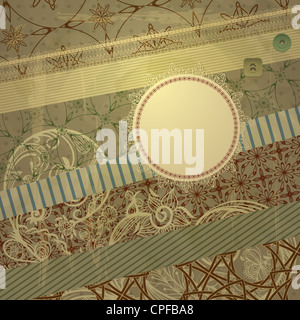 Retro-abstraktes Muster mit Spitzen Serviette Stockfoto