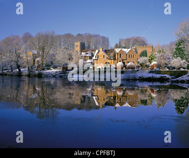 Das Dorf Halton auf dem Fluß Lune in der Nähe von Lancaster, Lancashire, England Stockfoto