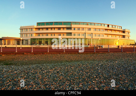 Das historische Midland Hotel Morecambe Lancashire England, ein Art-Deco-Meisterwerk 1933 eröffnet und seit Oktober 2008 Stockfoto