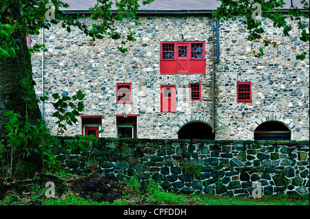 Ländlichen Bereich Steinscheune, Stroud zu bewahren, West Chester, Chester County, Pennsylvania Stockfoto