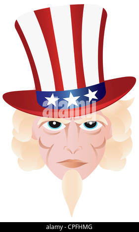 Uncle Sam in Fourth Of July Hut am Unabhängigkeitstag Illustration Stockfoto