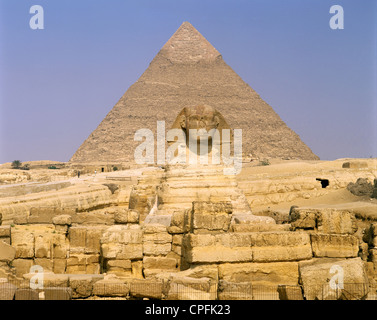 Ägypten. Kairo. Gizeh. Pyramide und Sphinx. Stockfoto