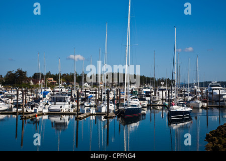 Hafen von Sidney Marina auf Vancouver Island Stockfoto