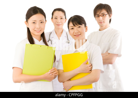 Ärzte und weiblichen Krankenschwestern lächelnd Stockfoto