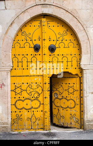 Eingang zum jüdischen Katakomben in Tunis Medina, Tunis, Tunesien Stockfoto