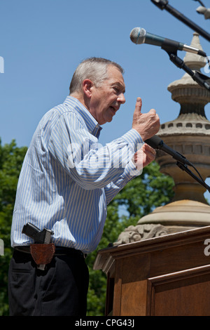 Pistole Befürworter Kundgebung gegen Aufhebung Michigans "Stand Your Ground" Gesetzes Stockfoto