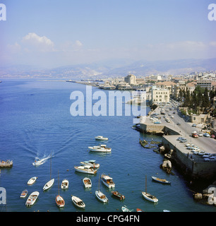 Geographie / Reisen, Libanon, Beirut, Hafen mit Ankerbooten, Zusatzrechte-Abfahrten-nicht vorhanden Stockfoto