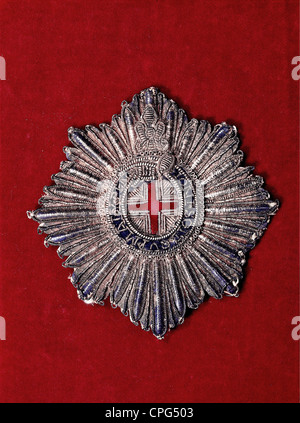 Dekorationen, Great Britain, Order of the Garter, gegründet auf 19.1.1348 von König Edward III, Sterne, bestickt, Sammlung von Cou Stockfoto