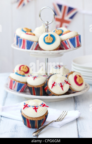 Diamond Jubilee cupcakes Stockfoto