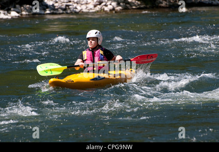Kanu den Fluss Ardèche, Frankreich Stockfoto