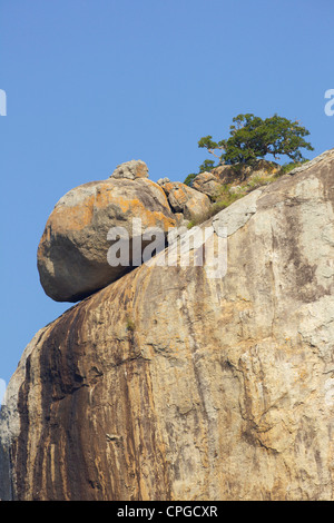 Elephant Rock, Granit-Felswand, Yala-Nationalpark, Sri Lanka, Asien Stockfoto