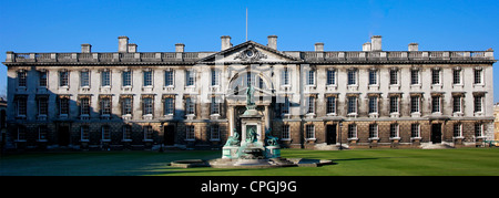 Gibbs Building und die Statue von König Henry VI, Kings College, Kings Parade, Stadt von Cambridge Cambridgeshire, England, UK Stockfoto