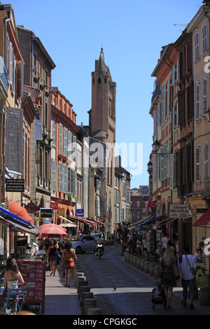 Die Kirche Notre-Dame du Taur, Straße von Taur, zwischen Capitol Square und die Basilika von St. Sernin in Toulouse, Frankreich Stockfoto