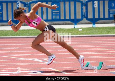 Irische Justine Kinney Hürdenläufer sprinter Stockfoto