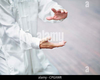 William Ng, ein Tai Chi meistern praktizieren Tai Chi. Stockfoto