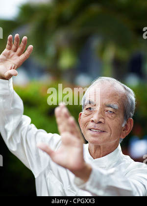 William Ng, ein Tai Chi meistern praktizieren Tai Chi. Stockfoto