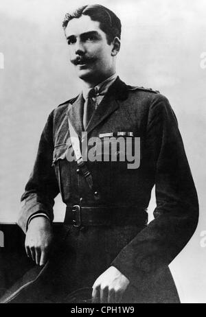 Eden, Anthony, 12.6.1897 - 14. 1.1977, britischer Politiker (Cons.), als Kapitän im 21st Battalion des King's Royal Rifle Corps, 1918, Stockfoto