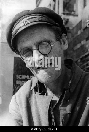 Nachkriegszeit, Elend und Not, Deutschland, Armut, fünfzig Jahre alt, Tuberkulose krank Behinderte George N., Portrait, 1947, Zusatzrechte-Clearences-nicht vorhanden Stockfoto