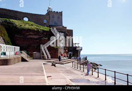 JACOBS LADDER UND DEM UHRTURM. SIDMOUTH EAST DEVON. VEREINIGTES KÖNIGREICH. Stockfoto