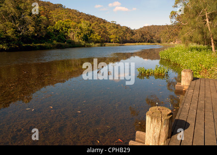 Hacking River beim Iron Bark flache Picknickplatz, Audley, im Royal National Park, südlich von Sydney Stockfoto