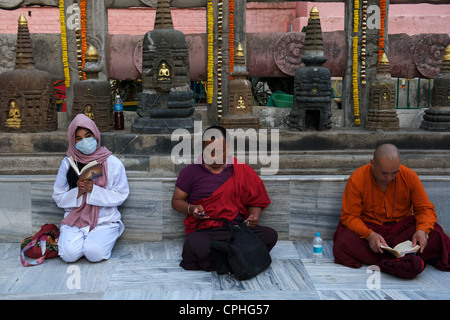 Mahabodhi Tempel, Heimat der Banyan-Baum unter denen erhielt Herr Budha Aufklärung, Bodh Gaya, Bihar, Indien Stockfoto