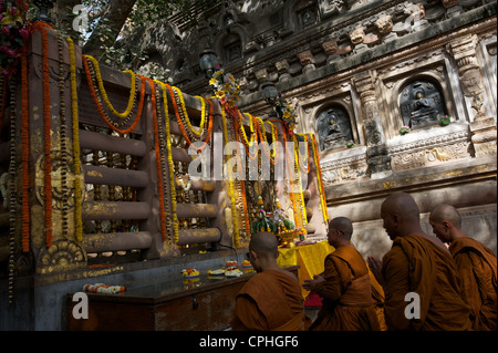 Mahabodhi Tempel, Heimat der Banyan-Baum unter denen erhielt Herr Budha Aufklärung, Bodh Gaya, Bihar, Indien Stockfoto