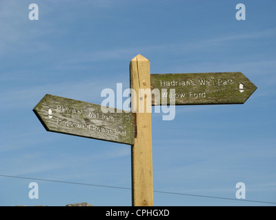 Der Hadrianswall in Northumberland National Park in der Nähe von Willow Ford. Stockfoto