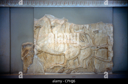 Athen-Griechenland-Akropolis-Museum Nord Fries des Parthenon-Pferde Stockfoto