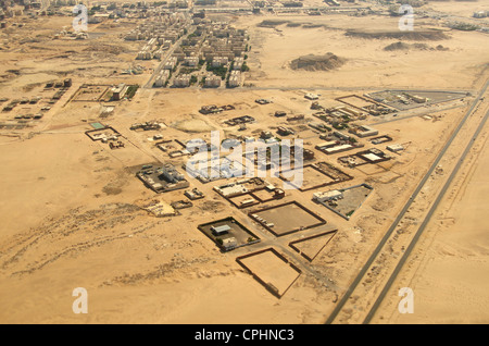 Luftaufnahme. Flug über die Flughäfen von Hurghada, Ägypten Stockfoto