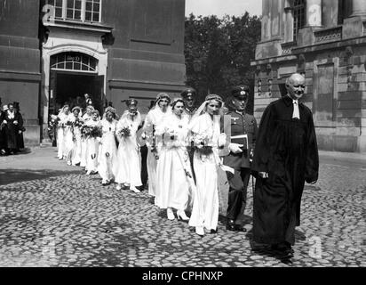 Hochzeit von "Luise Bräute" in der Garnisonskirche in Potsdam, 1934 Stockfoto