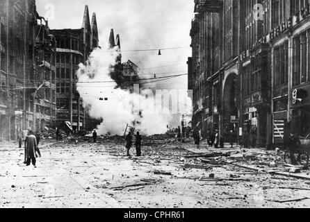 Monckeberg Straße in Hamburg, 1943 zerstört Stockfoto