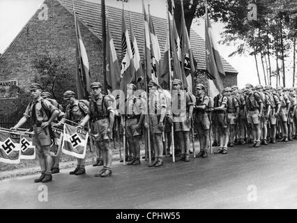 Hitler-Jugend auf dem Weg zum Reichsparteitag, 1933 Stockfoto