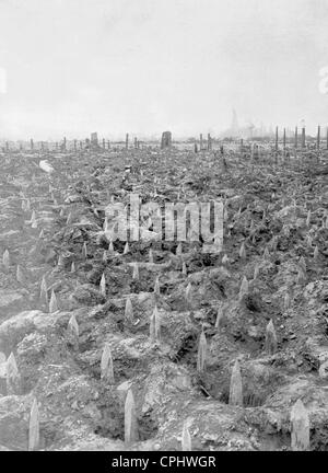 Hindernisse vor der deutschen Lage an der Westfront, 1915 Stockfoto