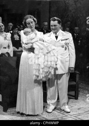 Hermann Goering mit Frau Emmy und seiner Tochter Edda, 1938 Stockfoto