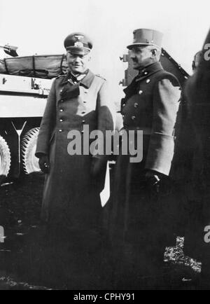 Heinz Guderian mit Generalmajor Hubicki, 1938 Stockfoto