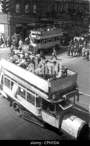 Doppeldecker-Bus in Berlin in den 20er Jahren Stockfoto