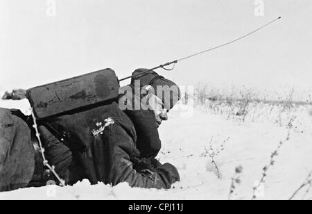 Deutschen Funker an der Ostfront 1943 Stockfoto