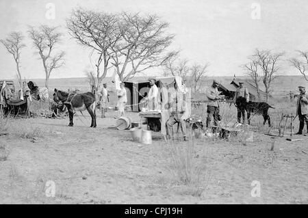 Camp der Schutztruppe in Deutsch-Südwest-Afrika Stockfoto