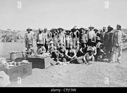 Farbige Soldaten der Schutztruppe während der Herero-Aufstand in Deutsch-Südwestafrika, 1904 Stockfoto