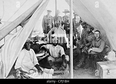 Soldaten der Schutztruppe während der Herero-Aufstand in Deutsch-Südwestafrika, 1904 Stockfoto