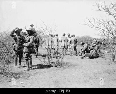 Soldaten der Schutztruppe während der Herero-Aufstand in Deutsch-Südwestafrika, 1904 Stockfoto