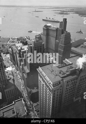 Blick von Manhattan, den Hafen von New York, 1938 Stockfoto