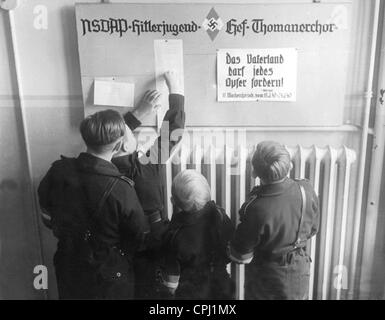 Tafel der Hitler-Jugend an der Leipziger Thomaner Chor, 1940 Stockfoto