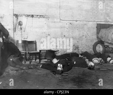 Leichen von den Valentinstag-Massaker in Chicago, 1929 Stockfoto