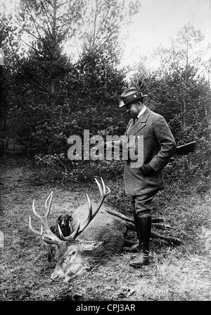 Prinz Ferdinand von Rumänien während der Jagd Stockfoto