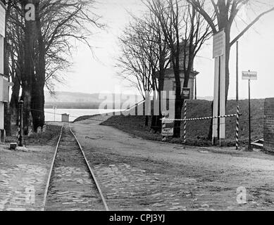 Grenze zwischen Ostpreußen und Polen in Korzeniewo, 1939 Stockfoto