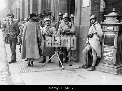 Französische Soldaten im Ruhrgebiet, 1923 Stockfoto